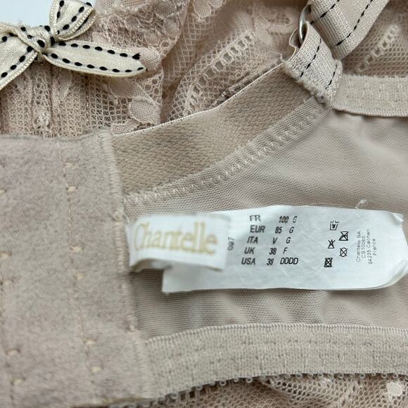 Chantelle Rive Gauche Full Coverage Unlined Bra 38G/DDDD Nude Cappuccino Lace - Picture 13 of 13